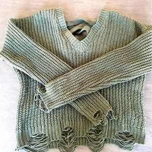 Pink rose ☀️ distressed sweater ☀️ size S NWT